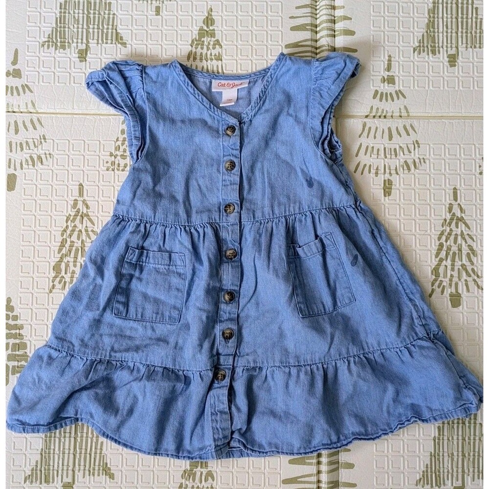 Baby Girl Clothing 16 Pc Lot 12-24M Carter’s Gap Cat & Jack Dresses Jeans Outfit - Picture 9 of 10
